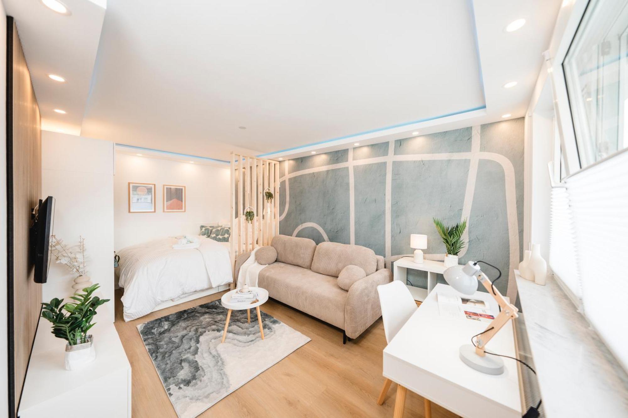 Bellabene Modernes Studioapartment In Zentraler Lage Mit Balkon, Arbeitsplatz, Parkplatz Pforzheim Buitenkant foto